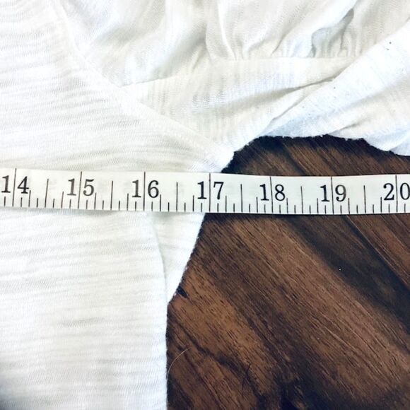 We The Free From Free People Natasha Ruched Ruffle Long Sleeve Tee ~ White Small - Picture 4 of 9